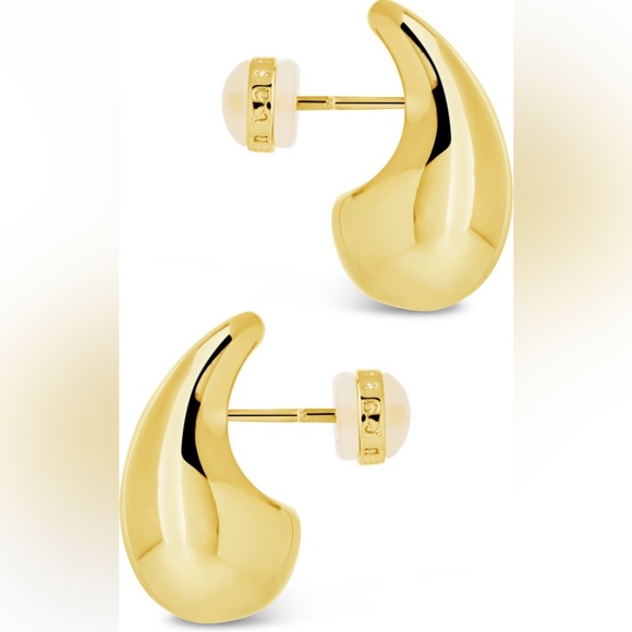 SOLD 2 Pairs Gold & Silver Medium Tear Drop Sterling Forever Earrings - Picture 5 of 6